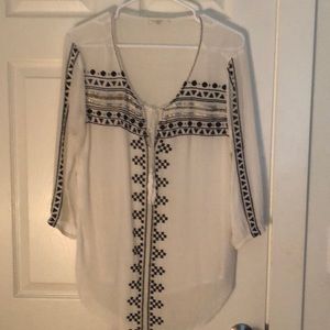 Beaded Sheer Blouse; size s